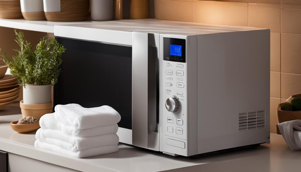 indirect method of warming towels in the microwave