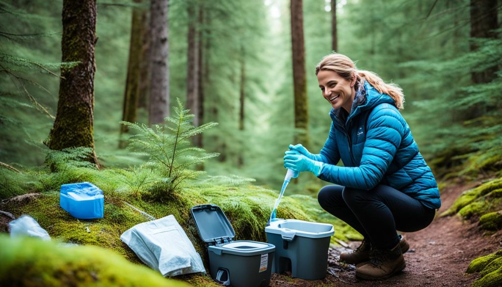 Leave No Trace effort with a camping bidet