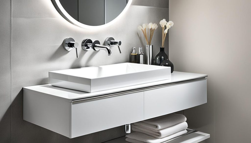 Designer bathroom vanities installation and plumbing considerations