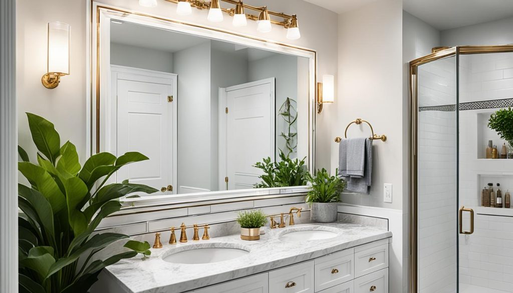 affordable luxury bathroom with trim accents