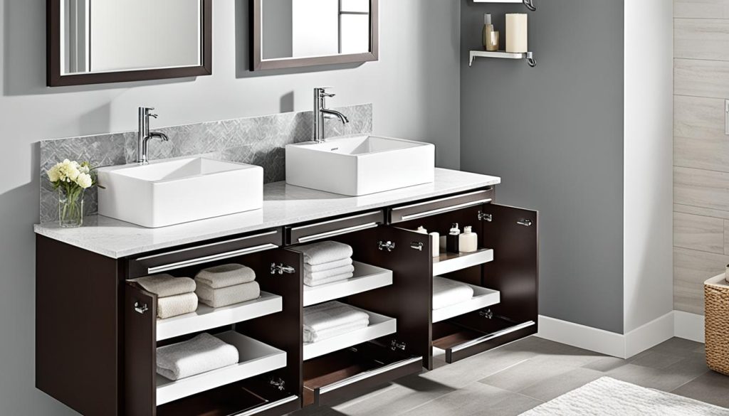 stylish bathroom vanity with ample storage