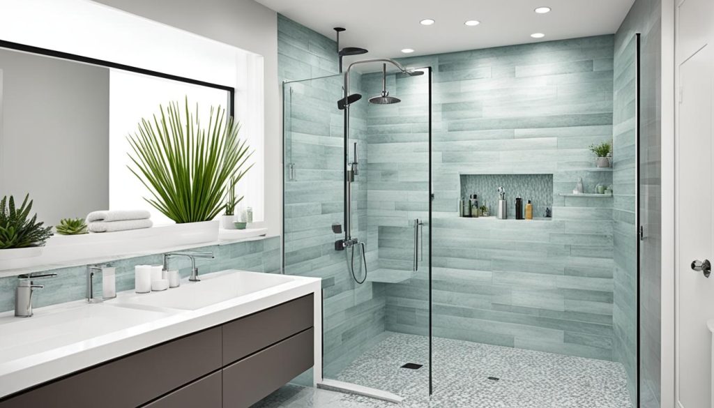 Budget bathroom renovations with showerhead upgrades