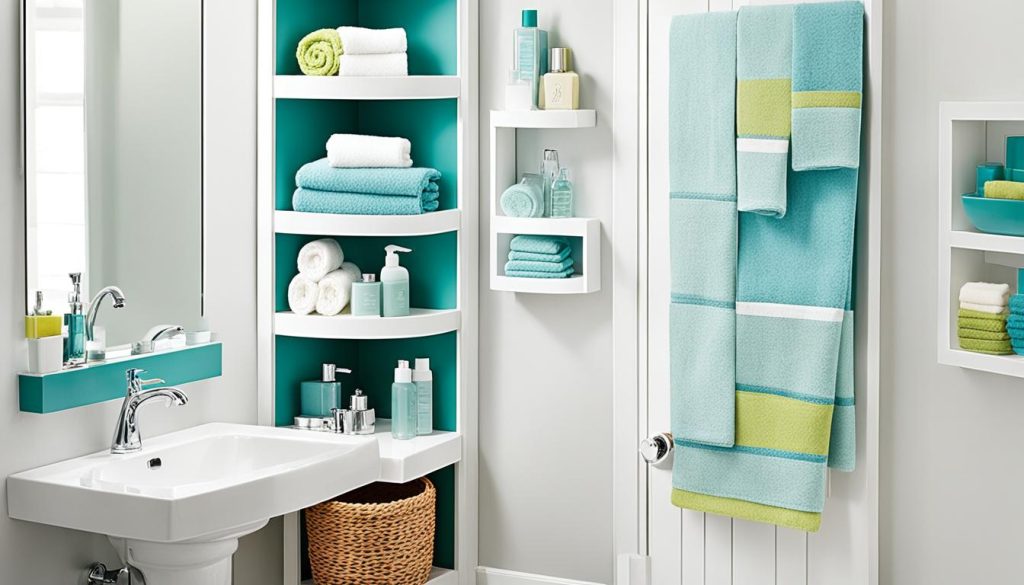 Corner bathroom storage solutions