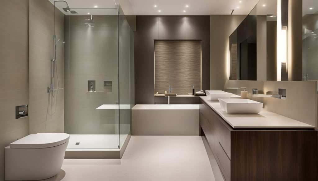 Functional bathroom design with heated floors