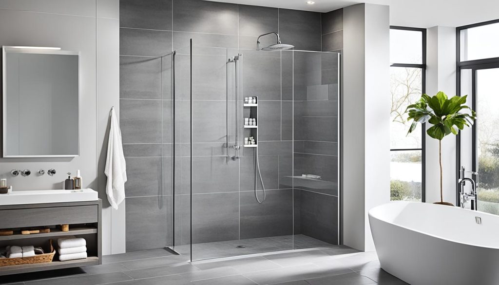 Large-format modern bathroom tiles