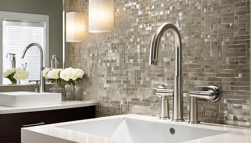 Metallic bathroom accents