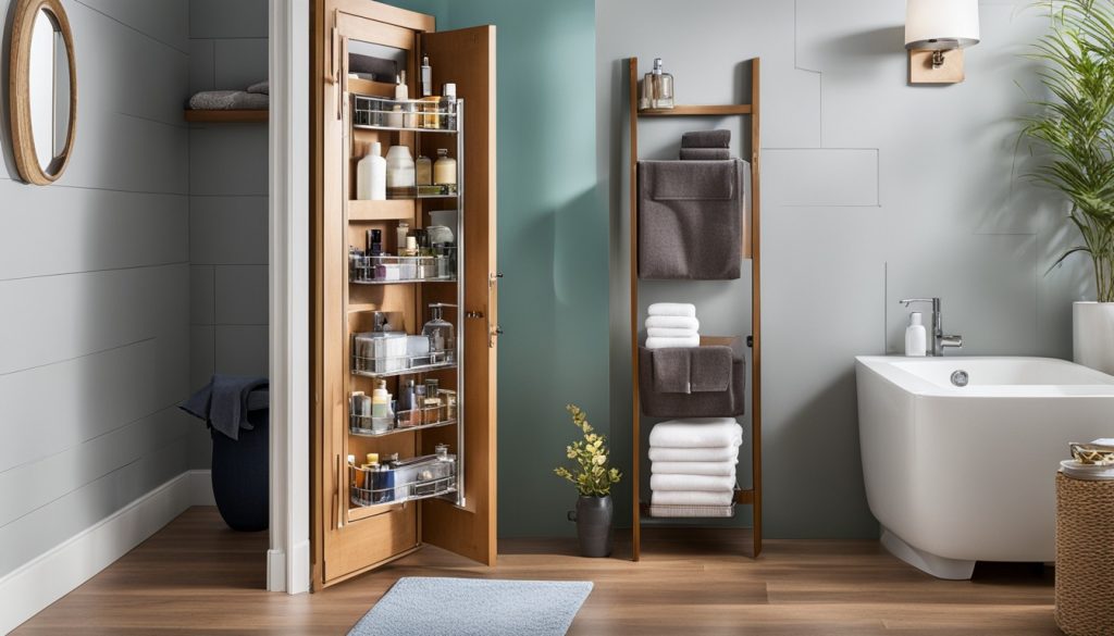 Over-the-door organizers for bathroom storage