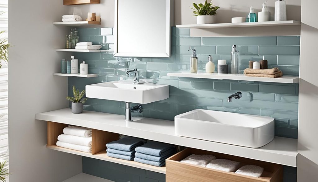 Space-saving sink in a compact bathroom design