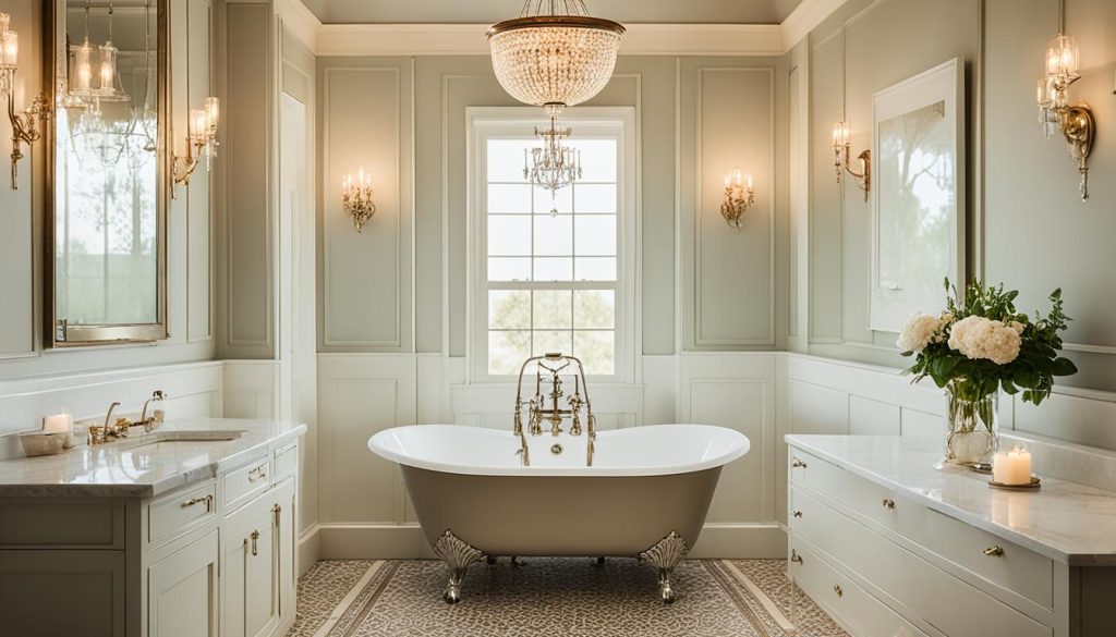 Vintage lighting fixtures in a bathroom