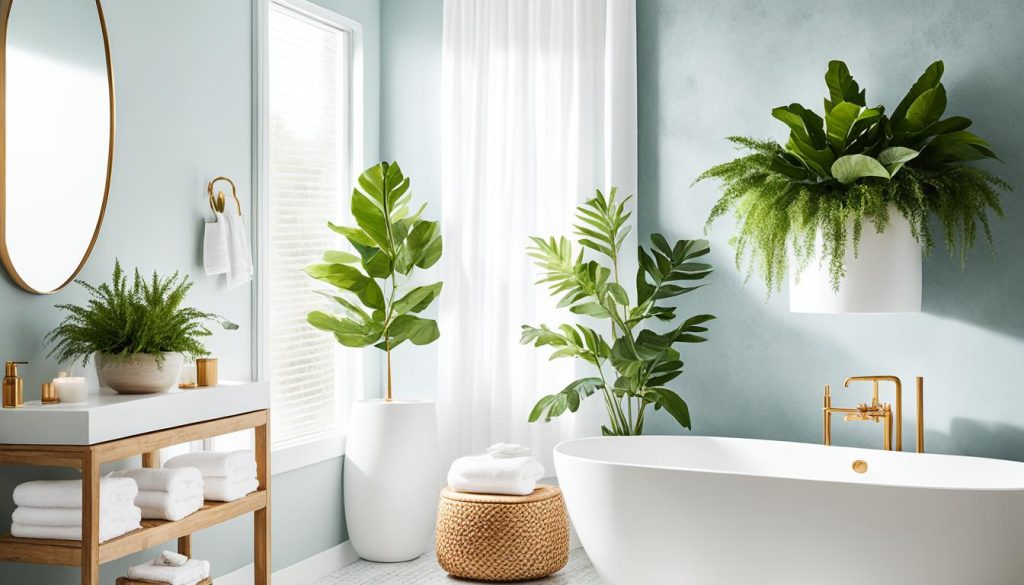 luxury bathroom on a budget with plants