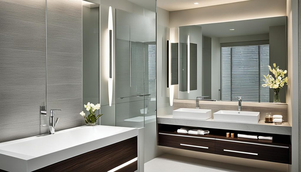 smart bathroom cabinets with integrated lighting