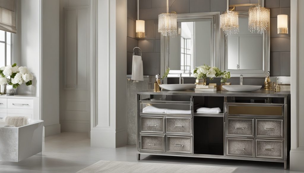 Bathroom storage solutions with updated hardware