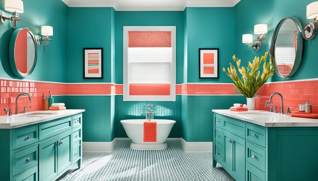 Bold bathroom color schemes