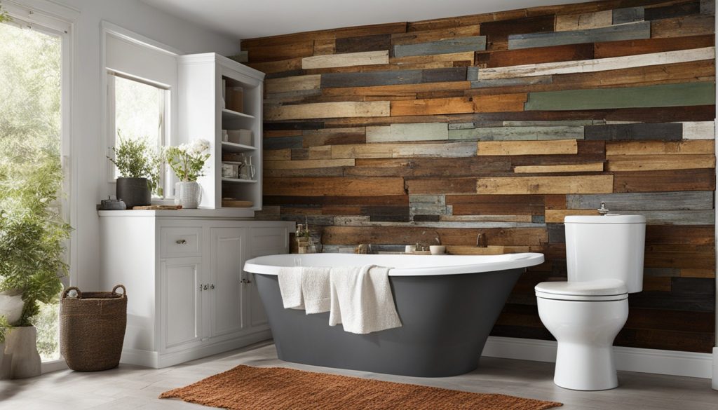 Creative wall treatments for upcycled bathroom decor