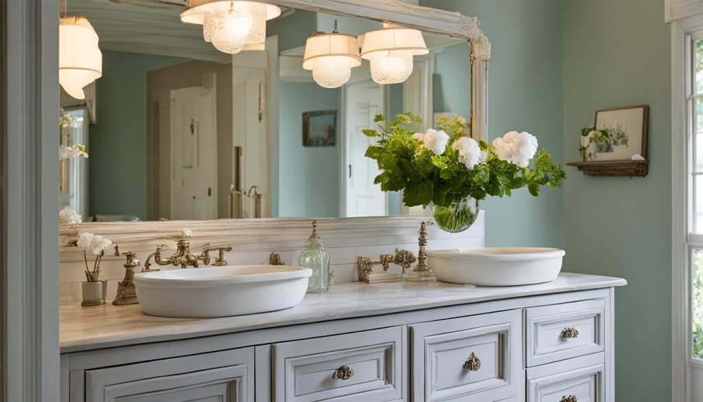 Repurposed antique dresser vanity