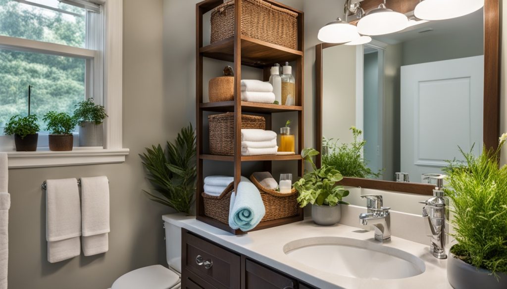 Space-saving bathroom organization