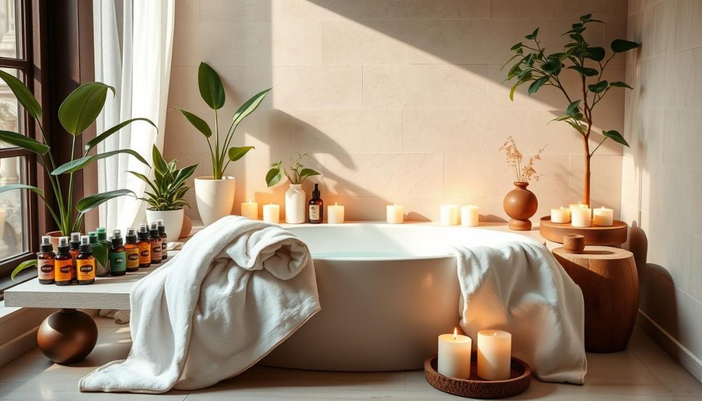 Aromatherapy in bathroom oasis