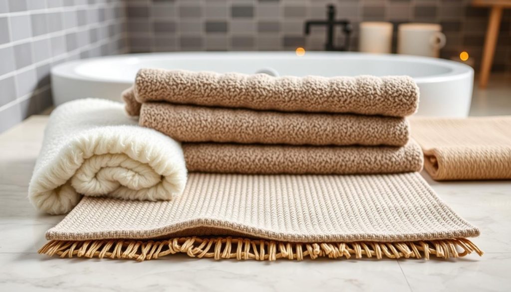 Bath mat runner materials