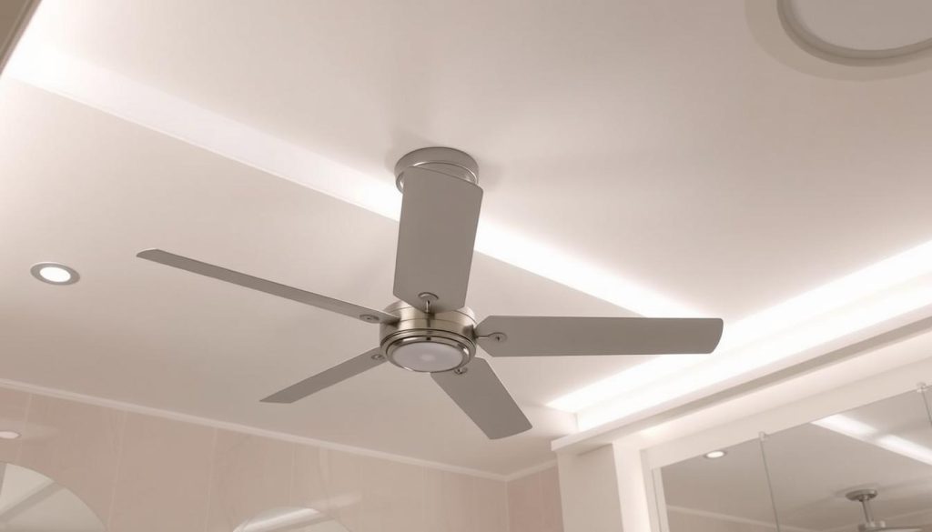 Bathroom ceiling fan with light