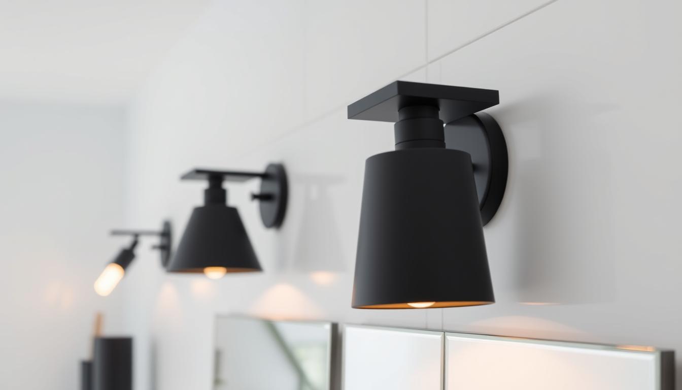 Sleek Black Bathroom Light Fixtures