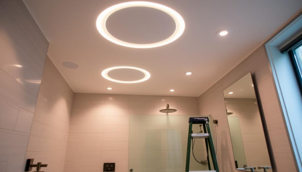 Bathroom recessed lights installation