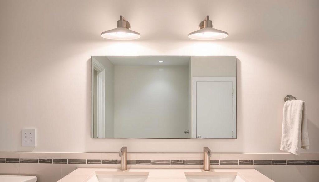 Bathroom vanity lighting placement