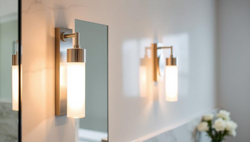 Bathroom wall sconces brushed nickel