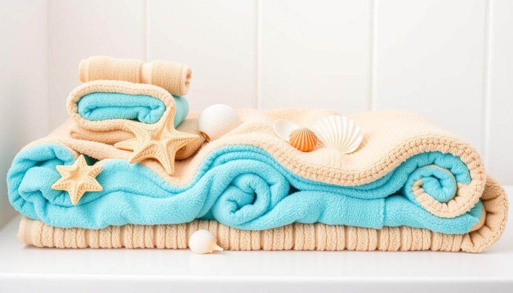 Beach-inspired towel folds