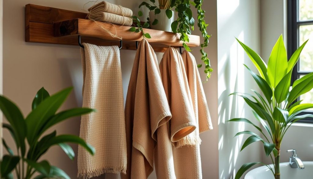 Eco-friendly bathroom towel display