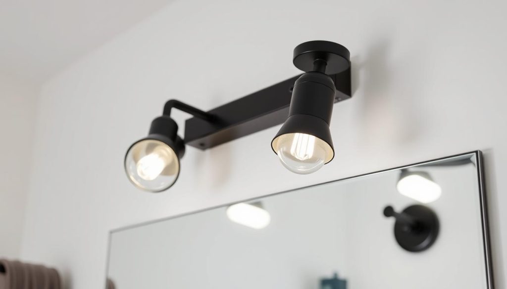 Energy efficient black bathroom light fixtures