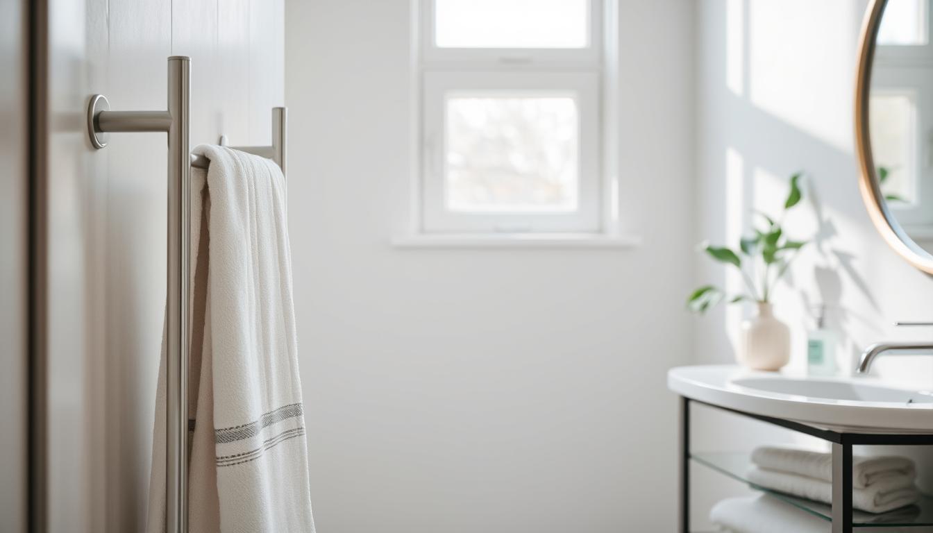 Find out how hanging bath towels can help keep your bathroom tidy and organized.