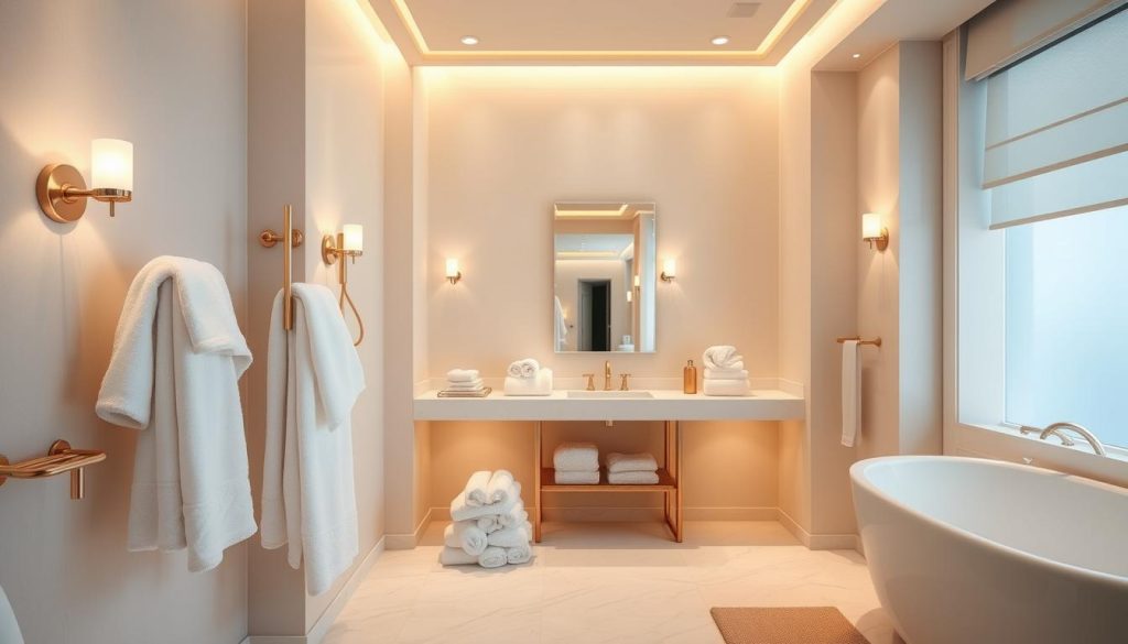 Luxury bathroom accessories enhancing ambiance