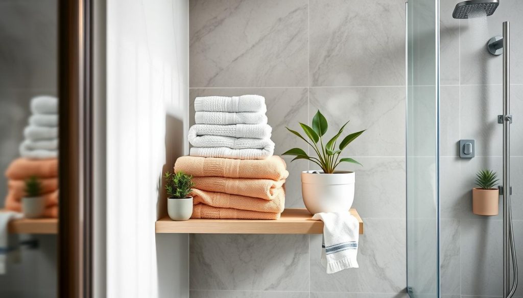 Optimal towel placement near shower