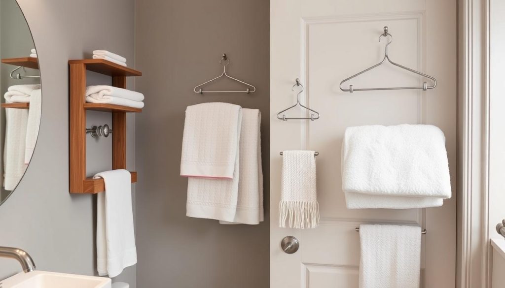 Over-the-door storage solutions for towels