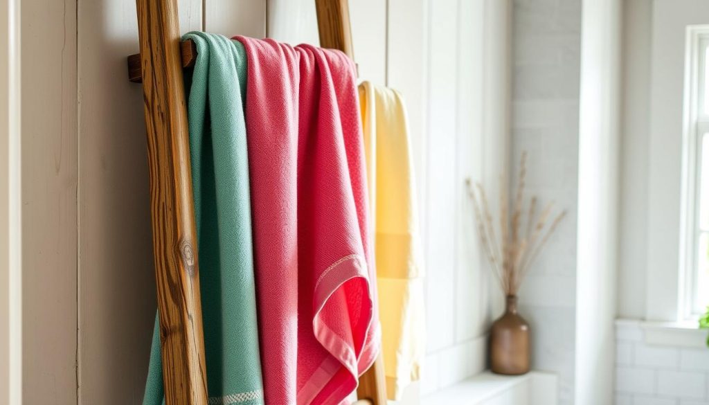 Repurpose furniture for towel storage