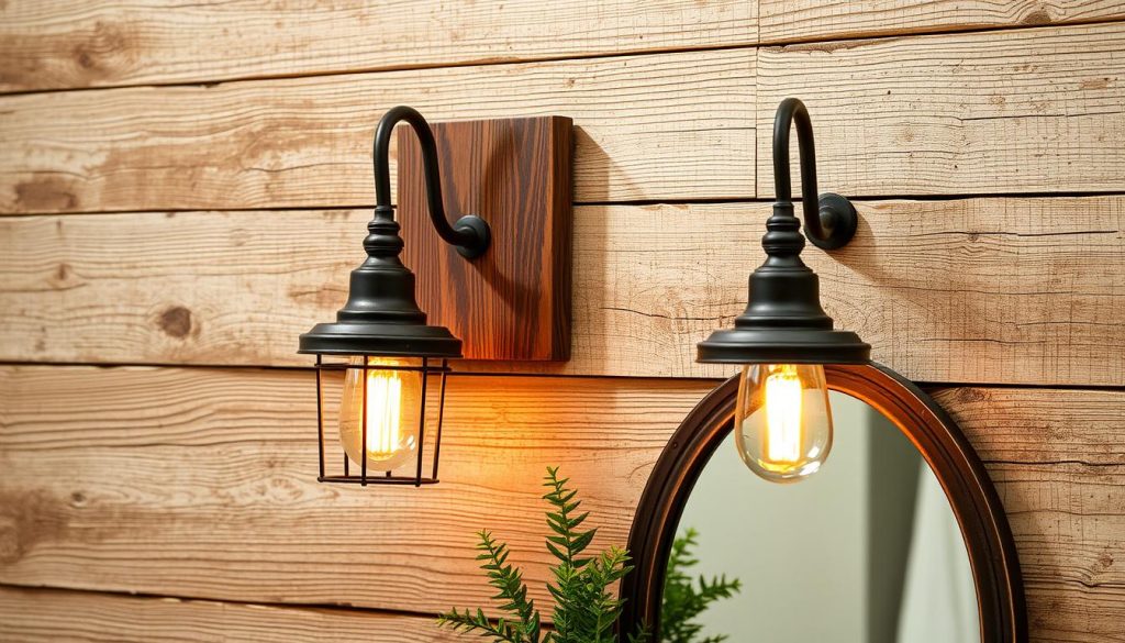 Rustic bathroom sconces