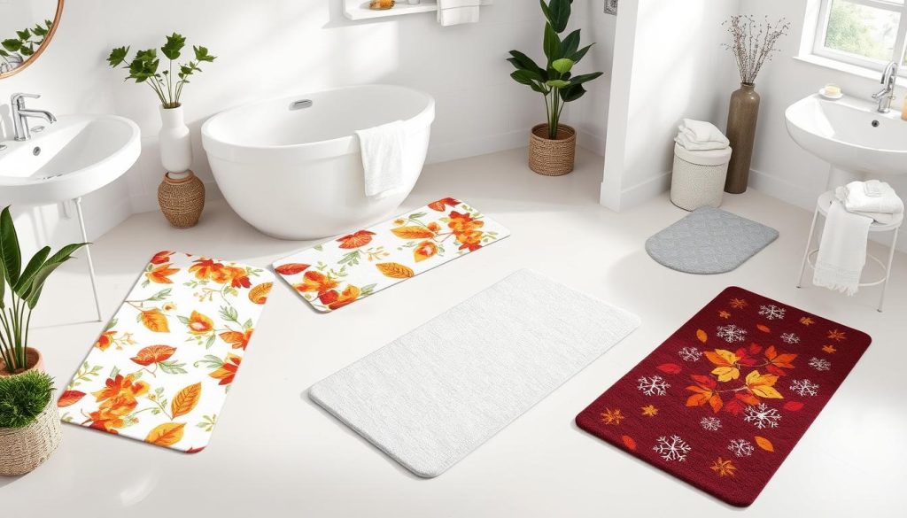 Seasonal bath mat runners