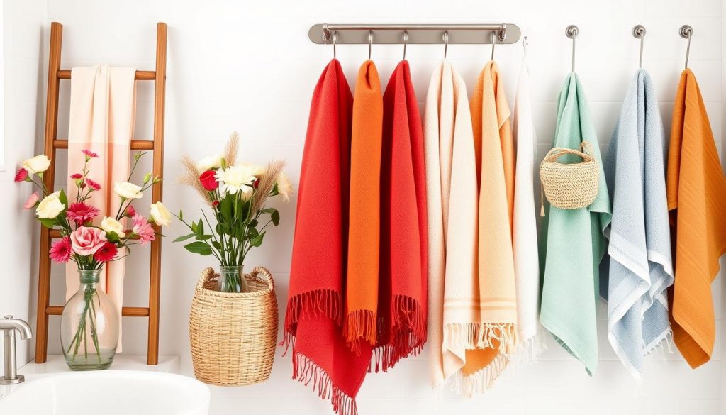 Seasonal towel displays for bathroom decor ideas