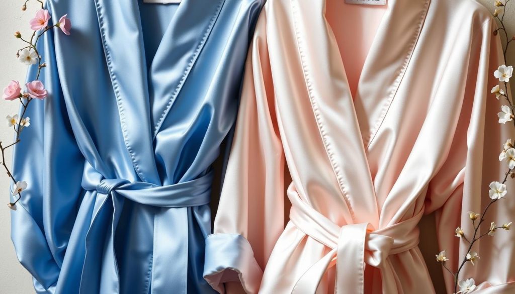 Silk and satin robes comparison