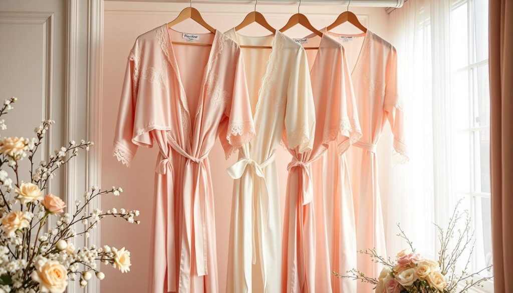 Silk bridal robes