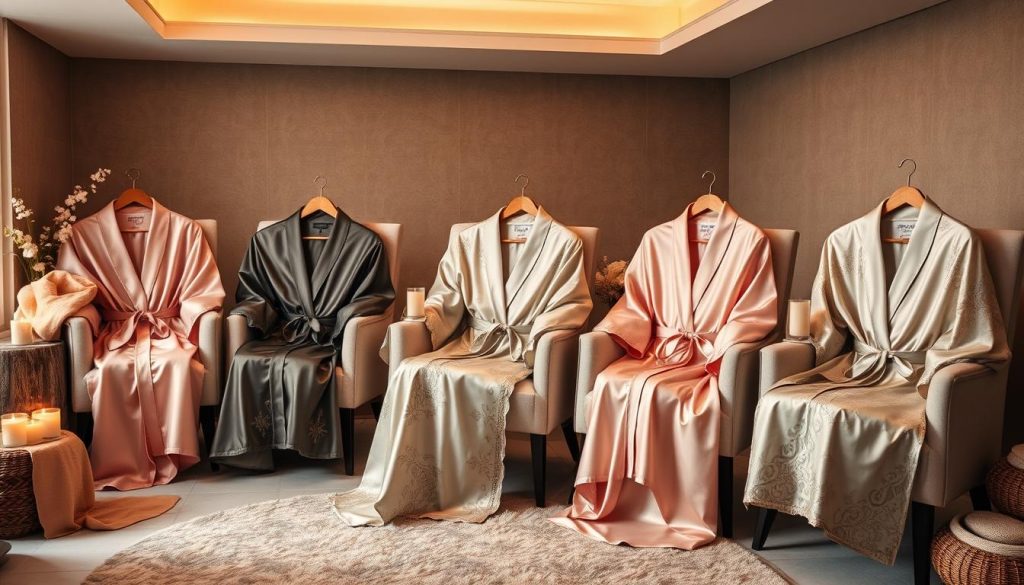 Styling women's silk spa robes