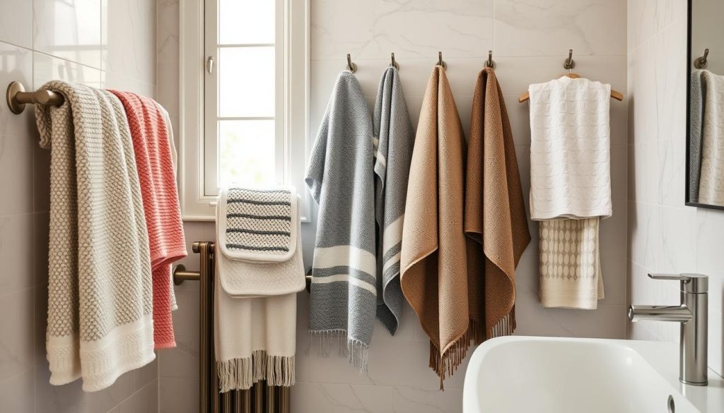 Textured towels for bathroom design