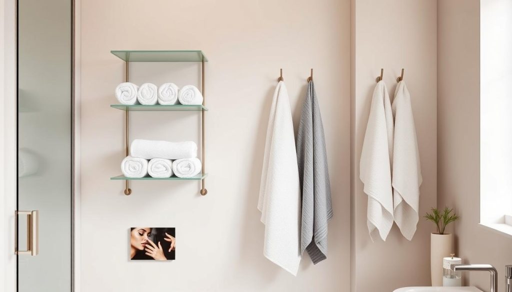 Vertical storage solutions for towels