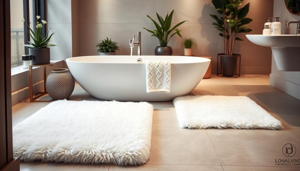 White bath mats for bathroom makeover