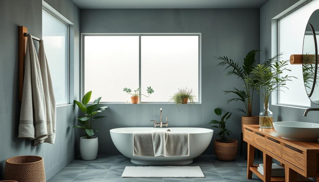 calming color palette for spa-inspired bathroom