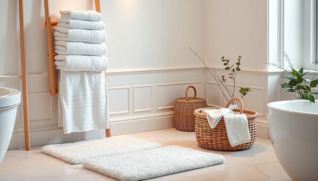 luxury bath linen displays