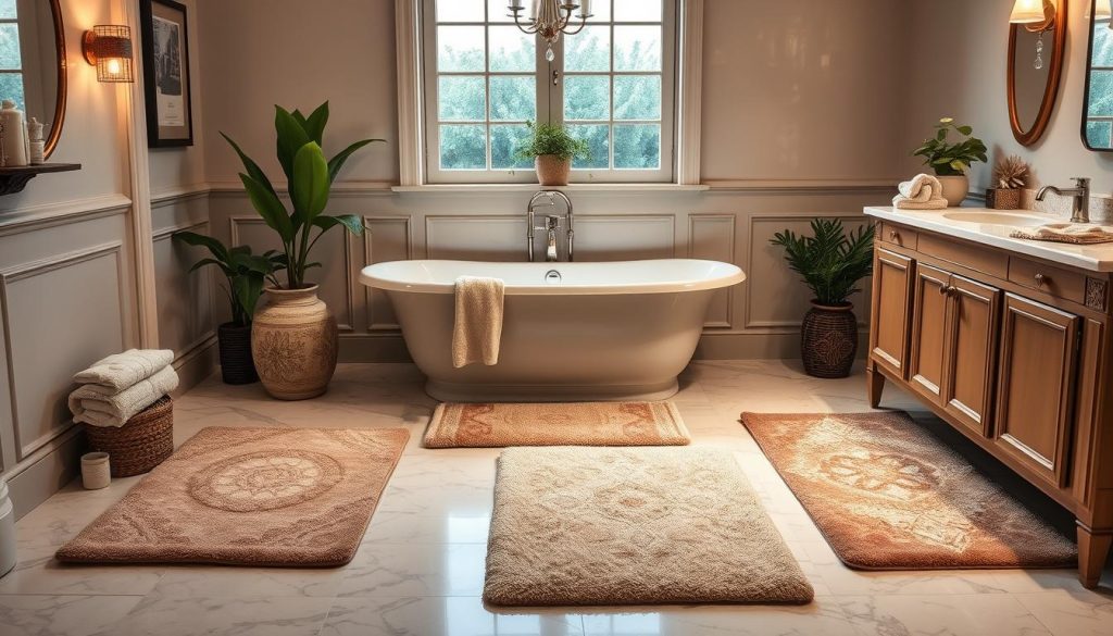 luxury bath mats placement