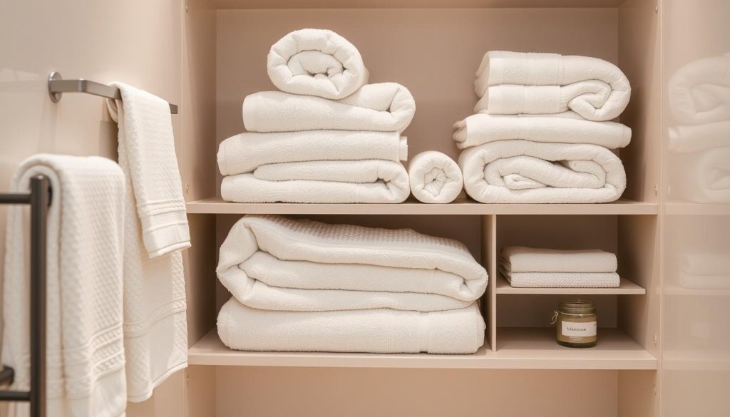 space-saving towel folding