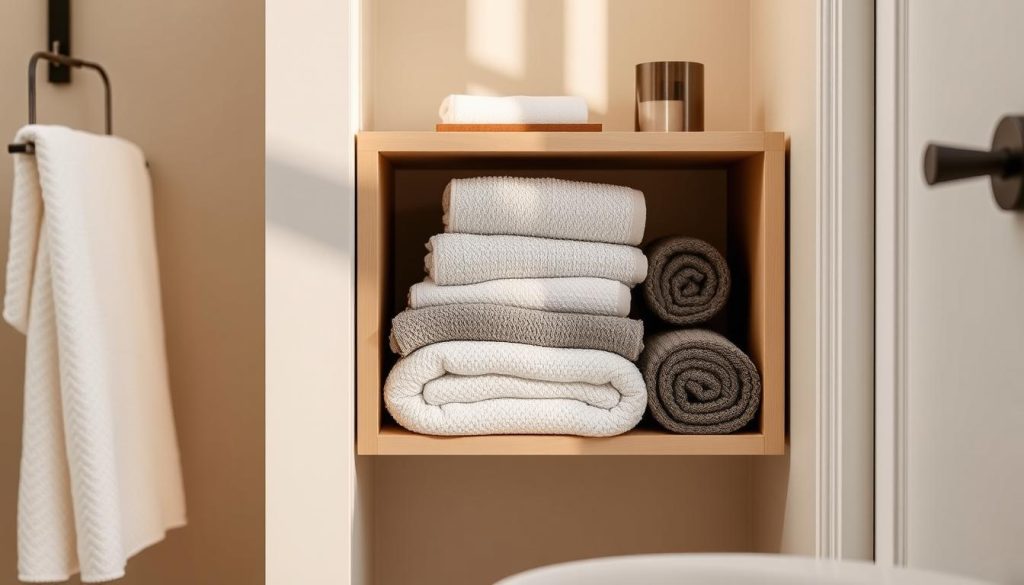 textured towels storage