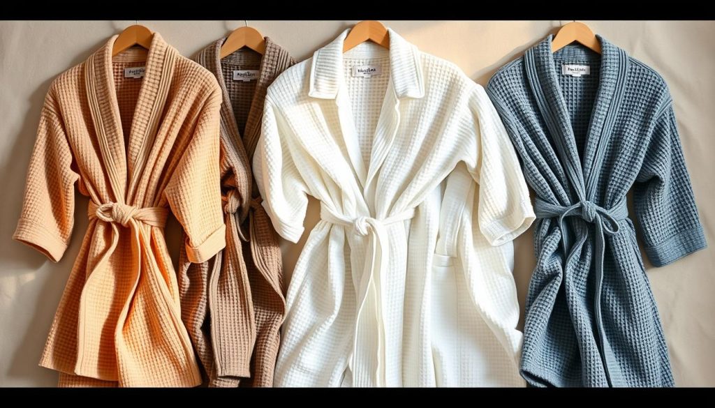 Aesthetic waffle weave robes